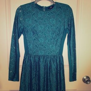 H&M teal blue lace dress